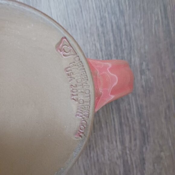 DENEEN POTTERY Handthrown Candleberry Inn on Cape Cod Mass Pink Coffee Mug - Picture 5 of 5